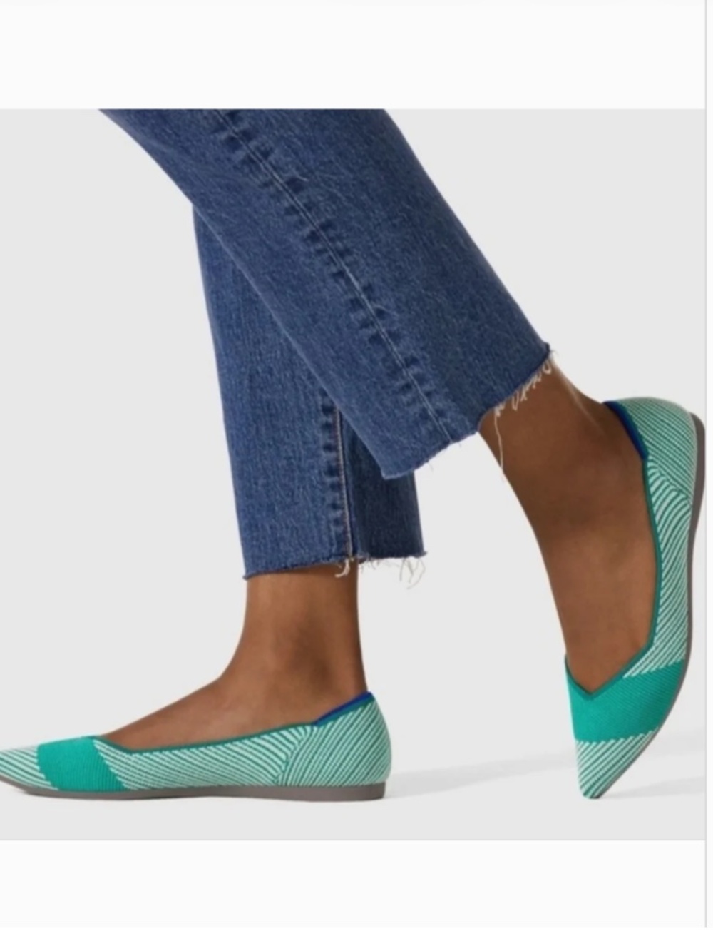 Rothy's Calypso Teal Blue/Green Retired Color Pointed Toe Flats